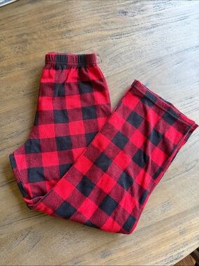 Youth size 10 EUC Red and Black Buffalo Plaid soft fleece pj pants
